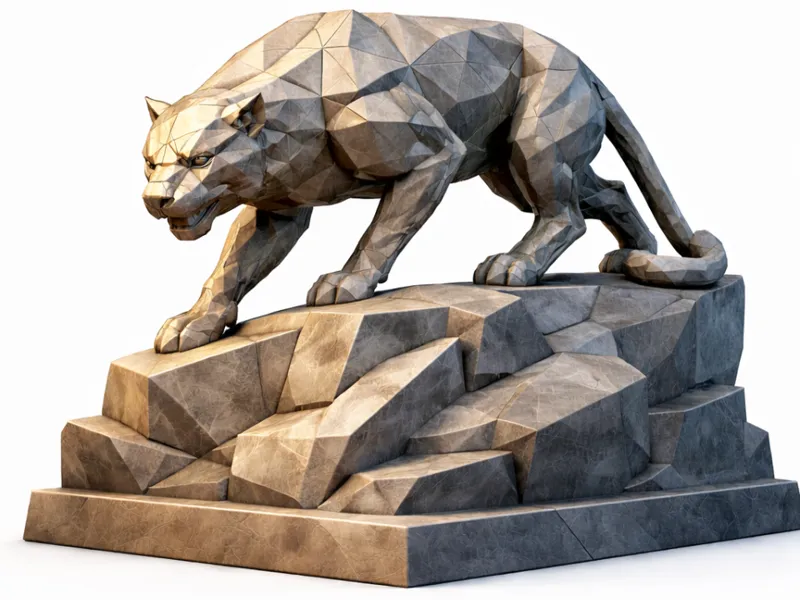 Majestic Low-Poly Panther Statue
