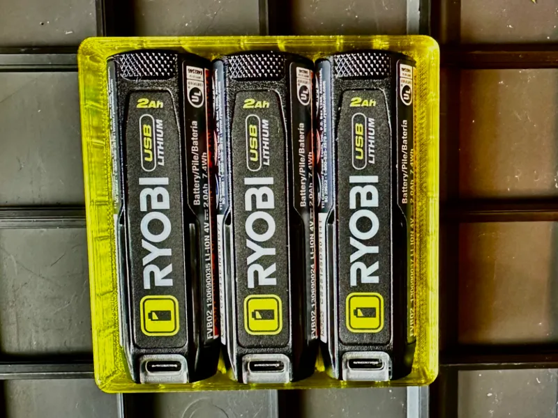 Ryobi Gridfinity Bin - USB Lithium Battery (x3)