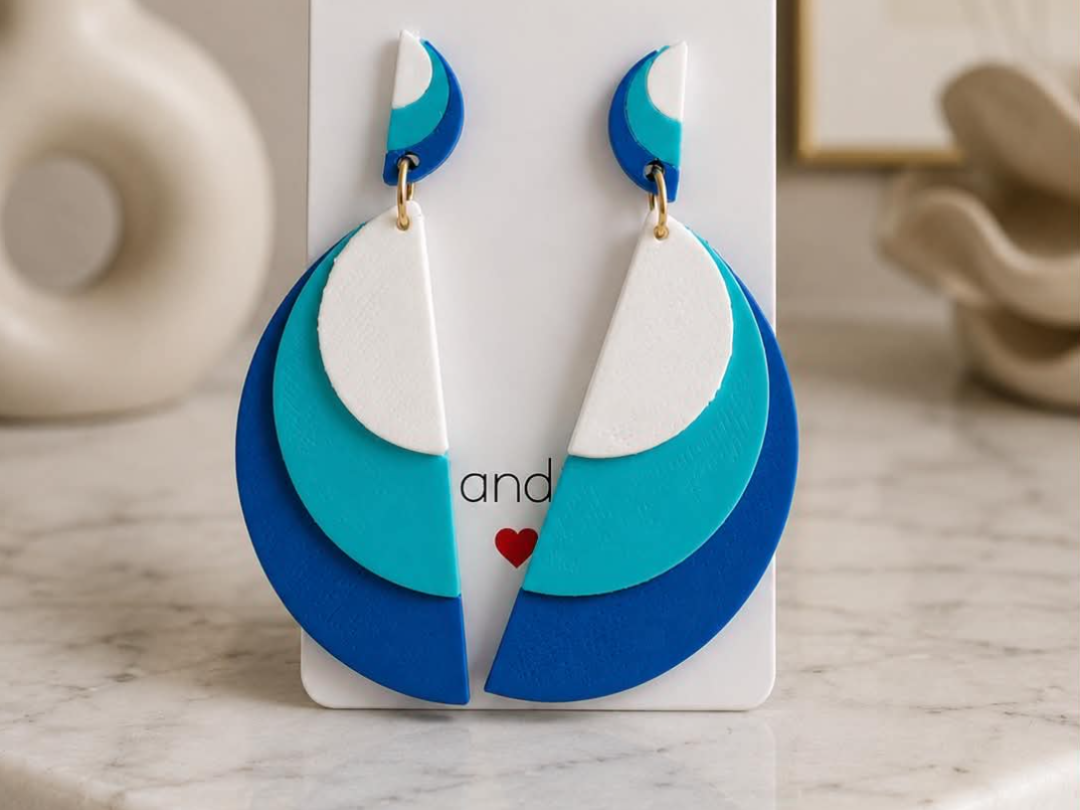 Boucles d'oreilles en 3 niveaux 