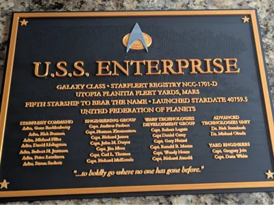 ENTERPRISE 1701-D Builder Plate