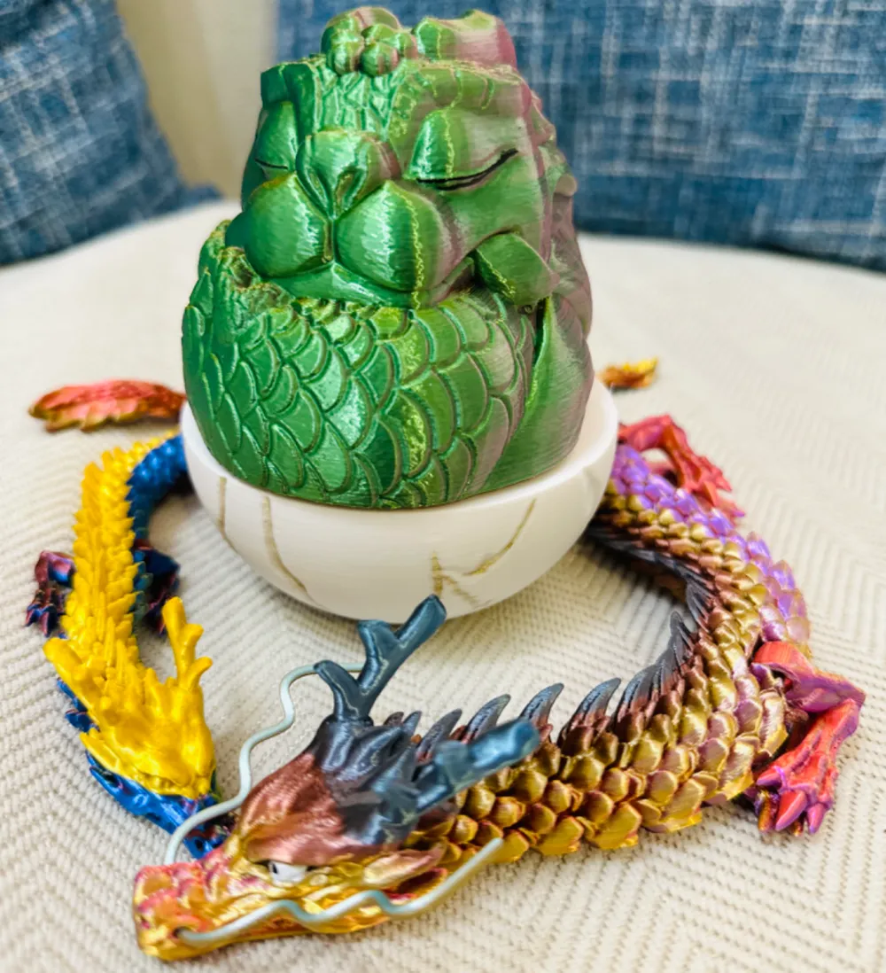 Sleeping Dragon Threaded Dragon Egg - Free 3D Print Model - MakerWorld