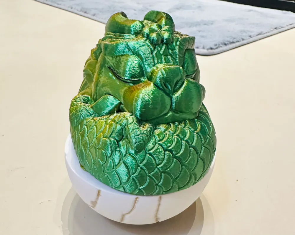 Sleeping Dragon Threaded Dragon Egg - Free 3D Print Model - MakerWorld