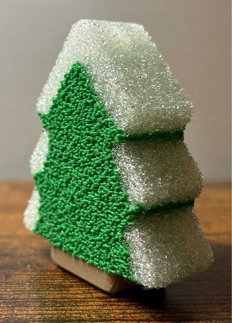 Snow covered Christmas tree