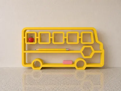 School Bus Display Shelf|Classroom & Kids Decor