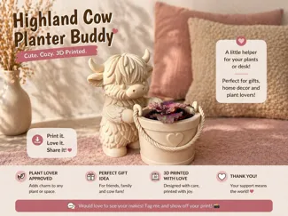 Highland Cow planter