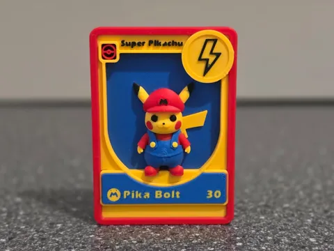 Accesorio para filamento: 3d Super Pikachu TCG Sammelkarte Relief-Karte — referencia de MakerWorld
