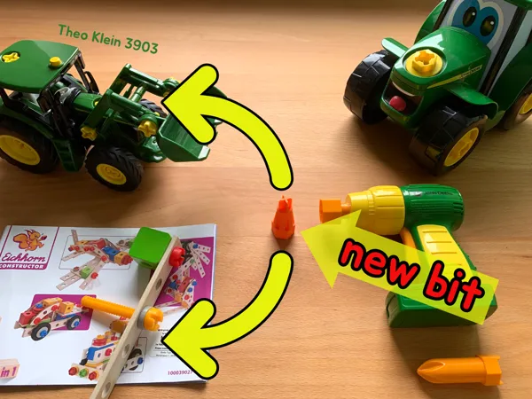 Embout pour visseuse jouet John Deere
