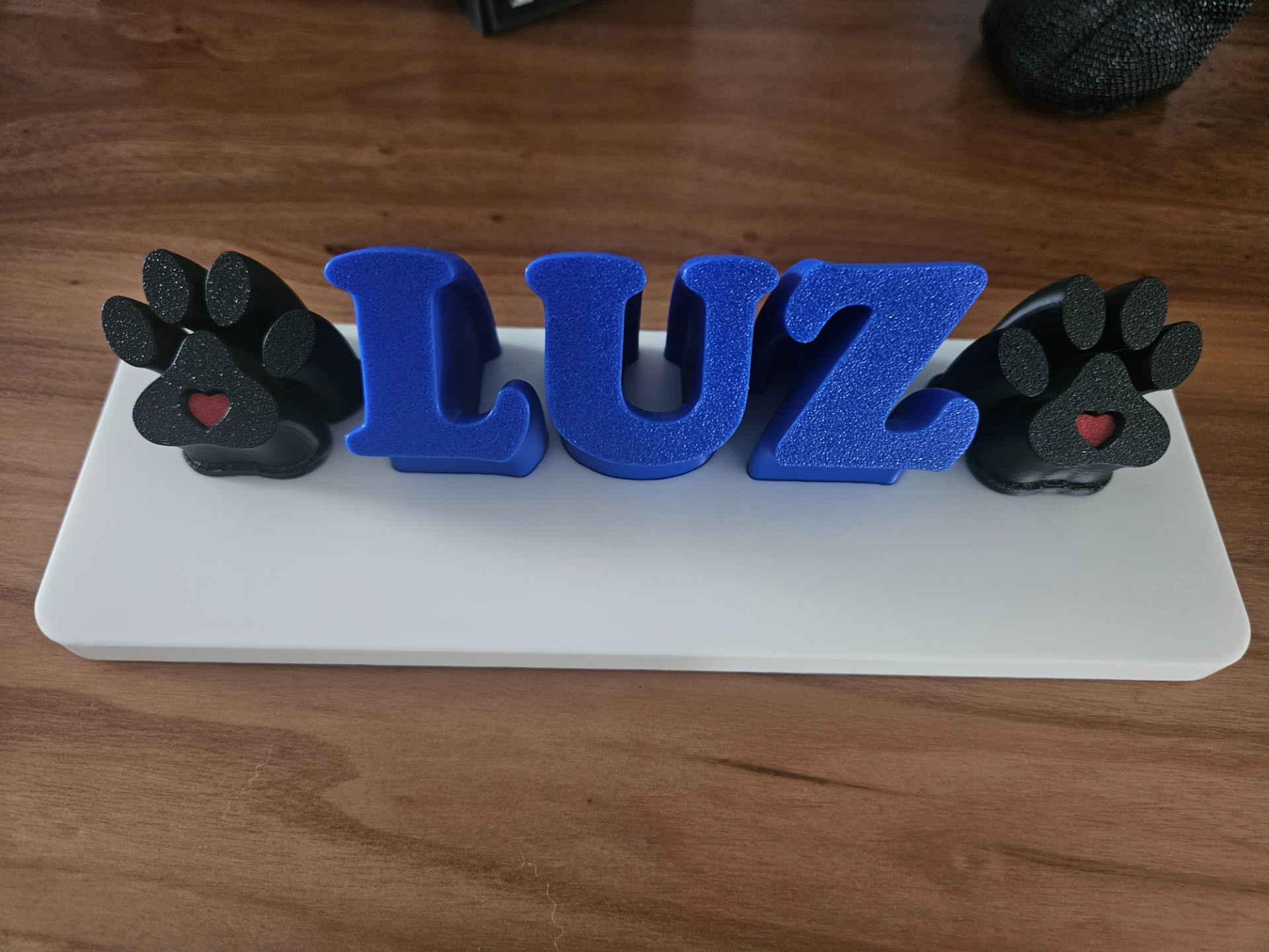Desktop Name Plate W/ Dog Paw - Luz