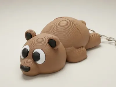 Cute Articulated Bear Keychain