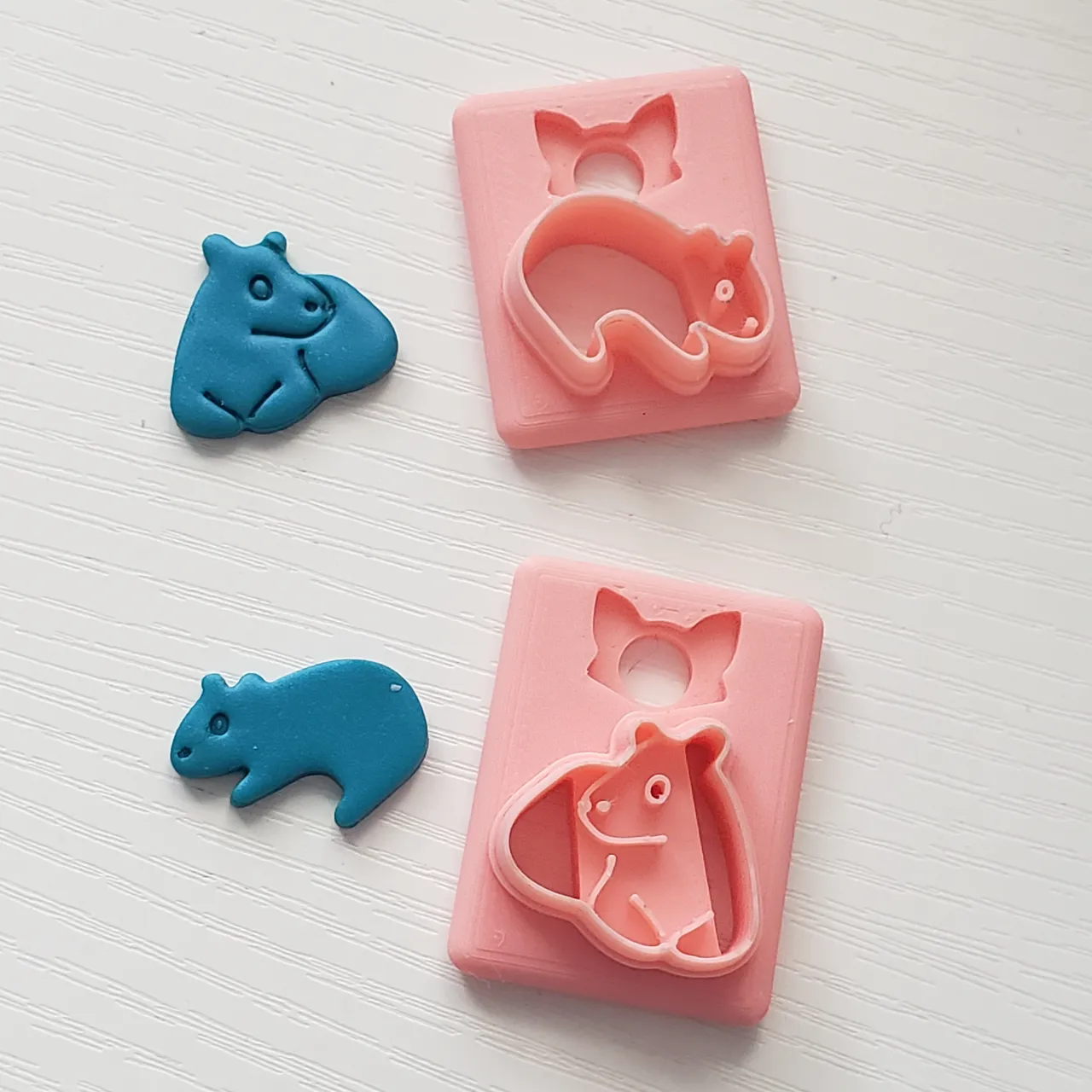 Capybara / Guinea Pig Polymer Clay Earring Cutters view 2