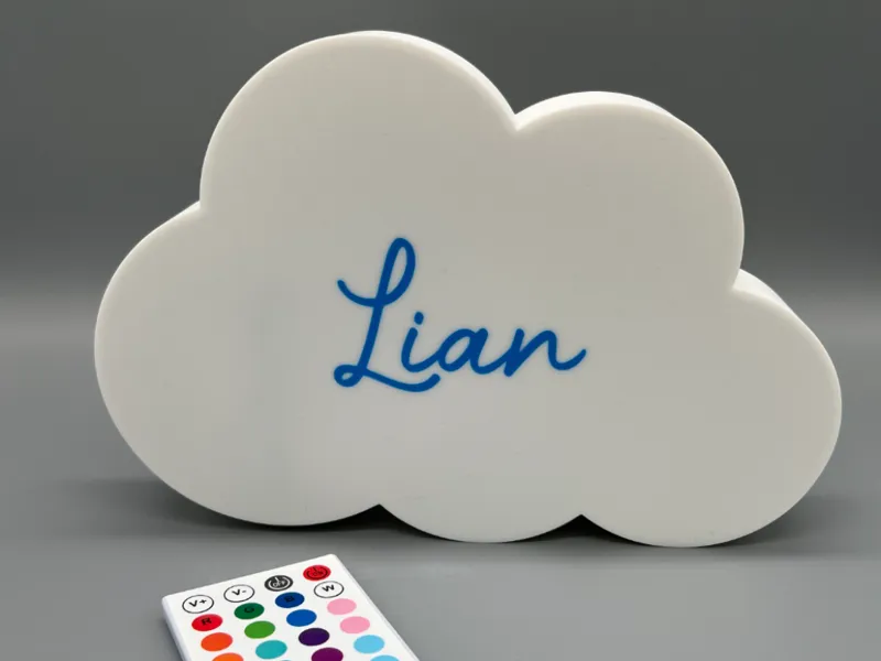 Wolken-Nachtlicht mit LED & Namen personalisierbar