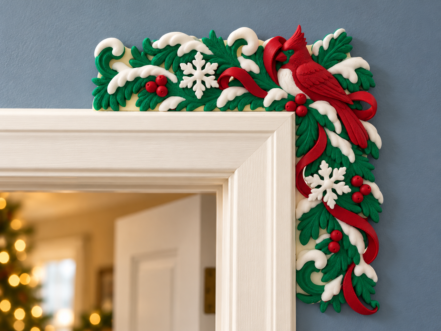 Cardinal Christmas Door Corner | Winter Song - 1