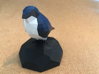 Low Poly Swallow - Cut, Scaled and Colored