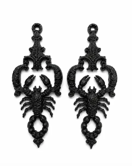 Ornate Scorpion Earrings – Gothic Jewelry view 2