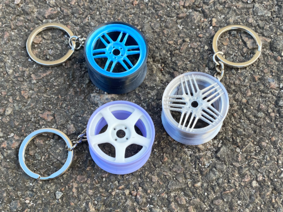 Realistic Mini Wheel Keychains