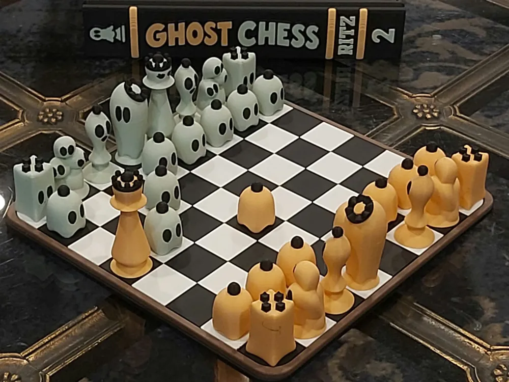 GHOST CHESS - Bookcase Edition - Free 3D Print Model - MakerWorld
