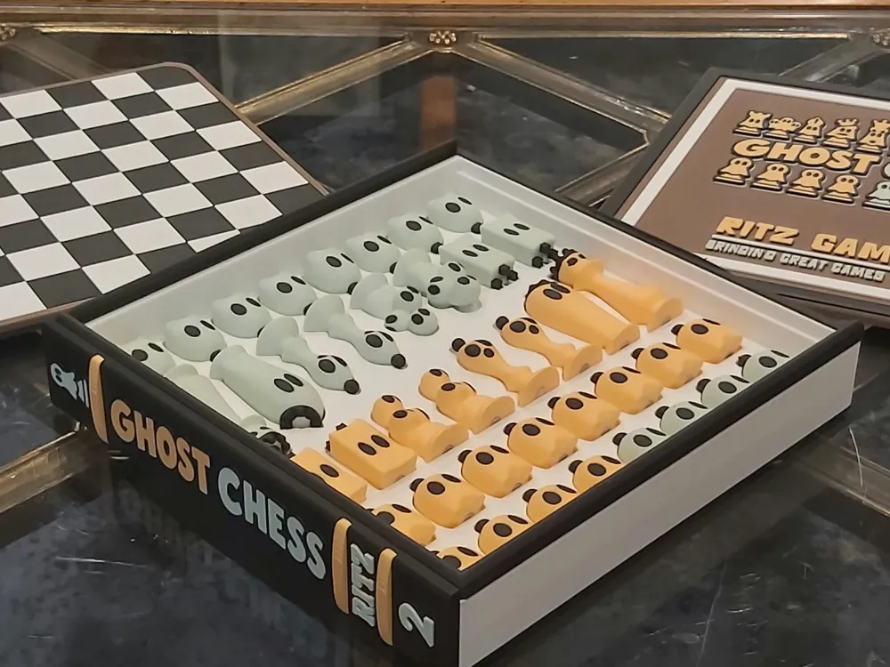 GHOST CHESS - Bookcase Edition - Free 3D Print Model - MakerWorld