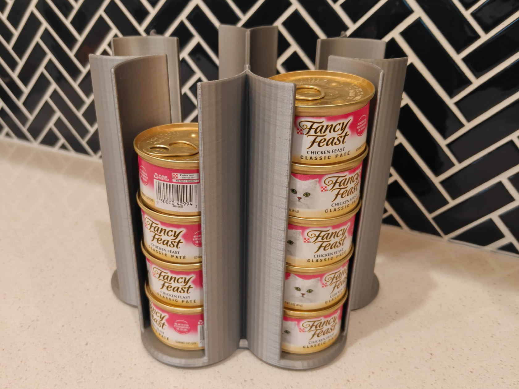 Wet Cat Food Can Holder Lazy Susan 3oz, 5oz, Gems
