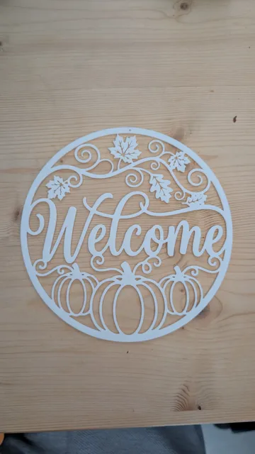 Adorno temático: Autumn Welcome Sign – Pumpkin Door Decor — vista de referencia 3