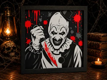 Cuadro decorativo en 3D: Art the Clown - Horror HueForge — vista de referencia 3