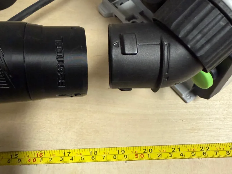 FESTOOL track saw dust port to 1-7/8 shop vac head