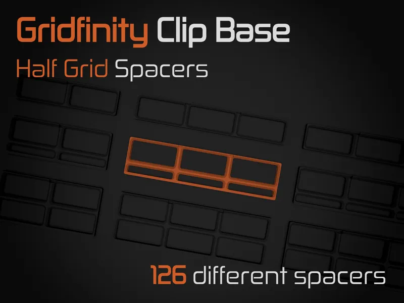 Gridfinity Clip Base - Half Grid Spacers
