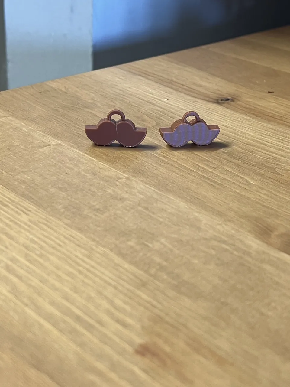 moustache earrings view 2