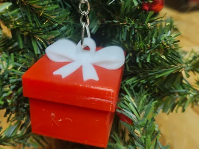 Gift Box Keychain Christmas Ornament