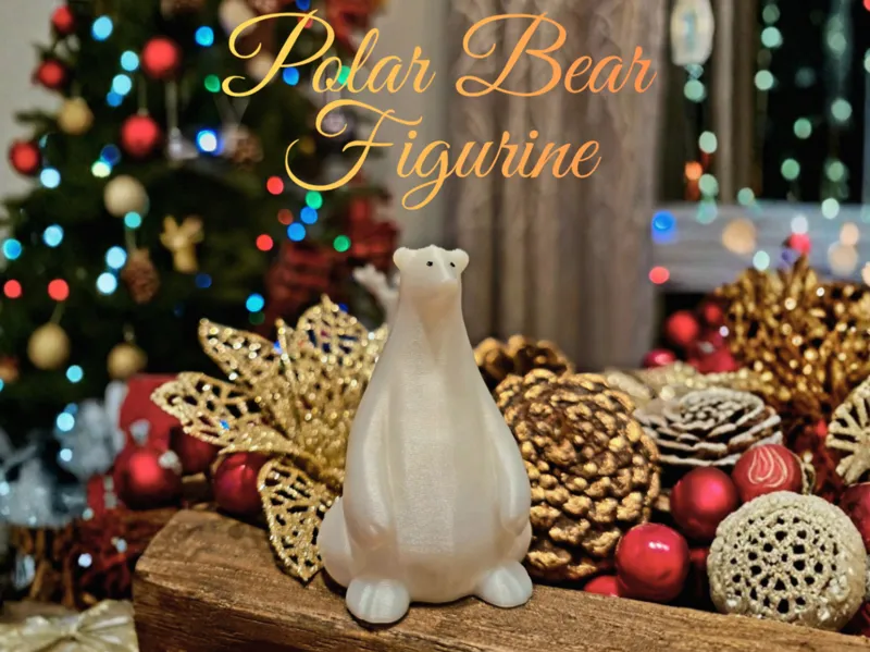 White Polar Bear Figurine – Minimalist Sculpture