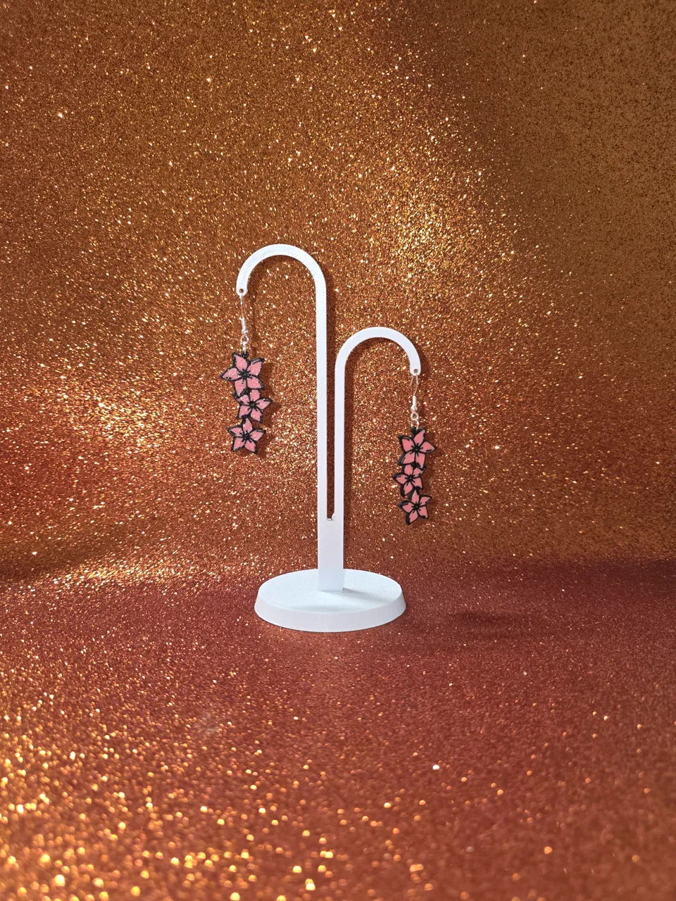Tris of flowers earrings view 3