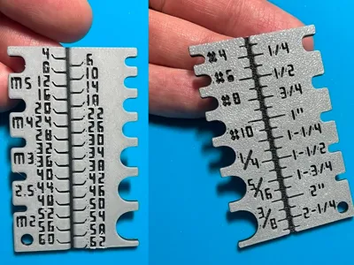Double Sided-Metric and Imperial Screw Gauge/Sizer
