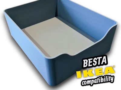 Storage box compatible with Ikea Besta furniture