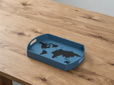 World Map Themed Storage Tray