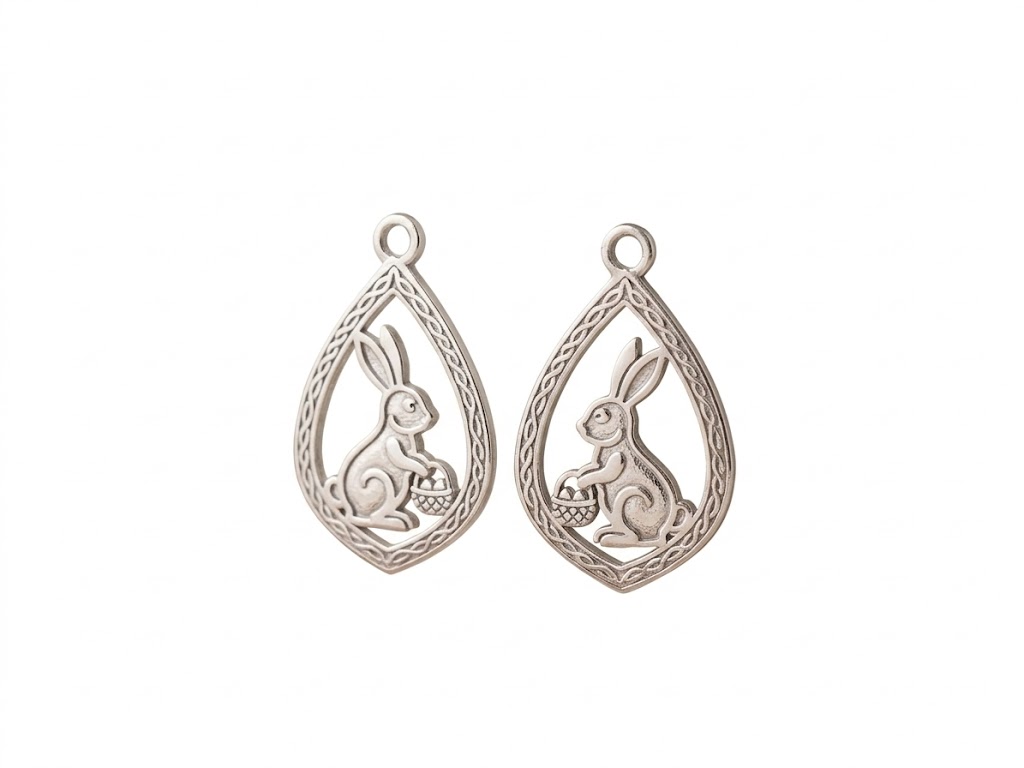 Easter bunny earrings view 2