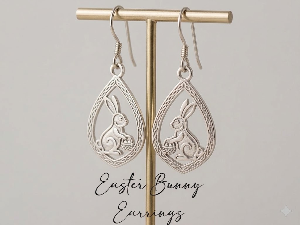 Easter bunny earrings view 3