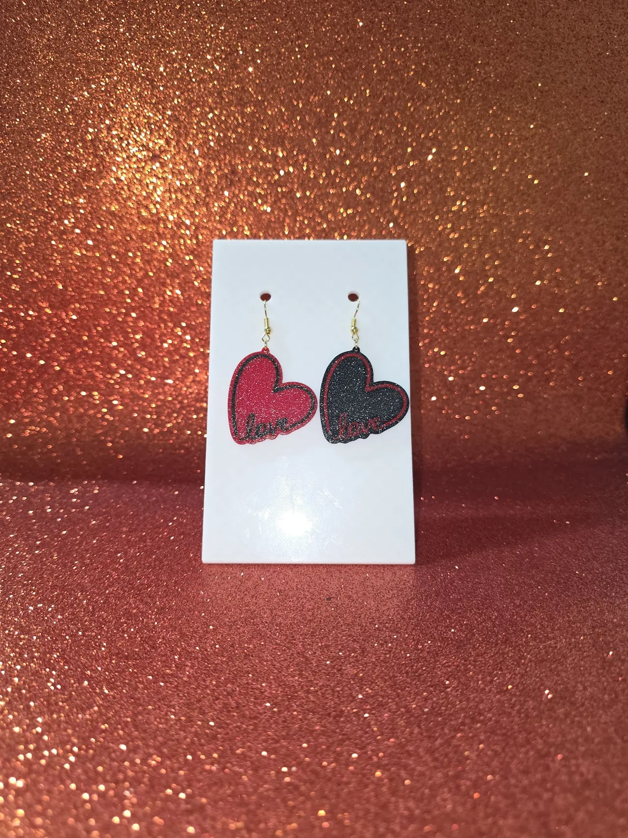 Love in heart earrings view 2