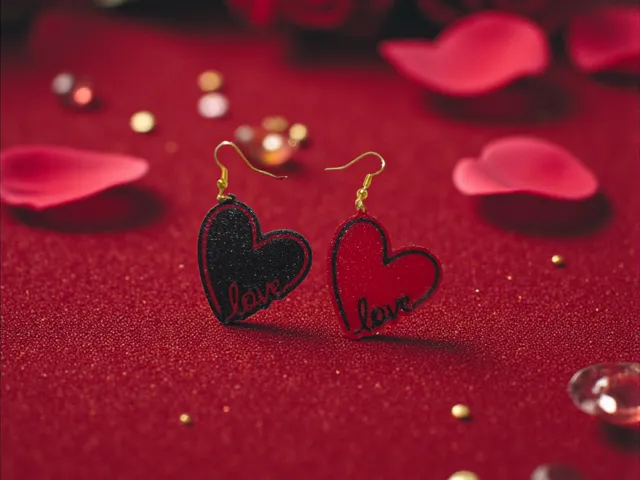 Love in heart earrings