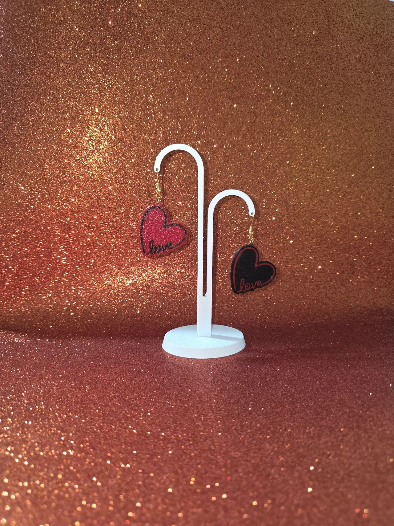 Love in heart earrings view 3
