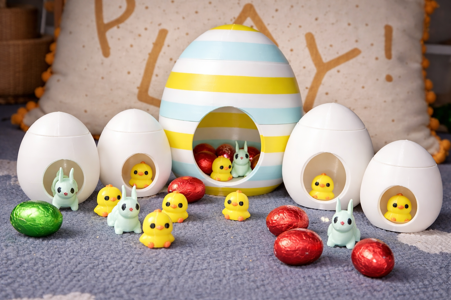 Miniatura 2 do modelo 3D Easter egg with rotating compartment!