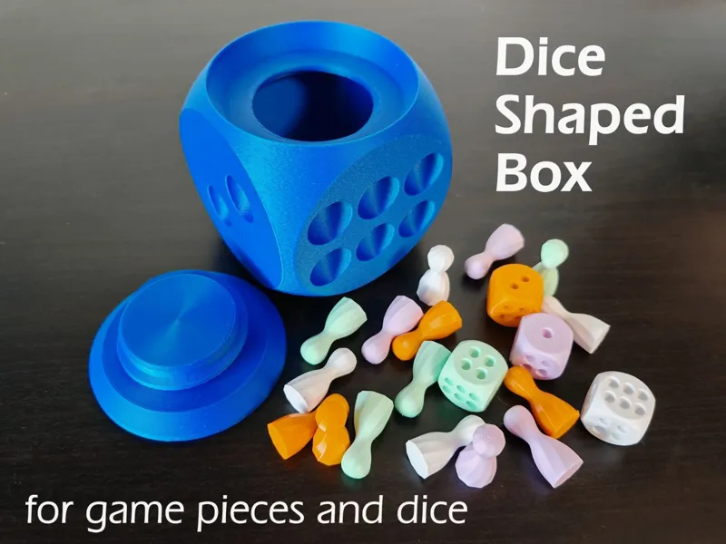 Dice Shaped Box for game pieces and dice