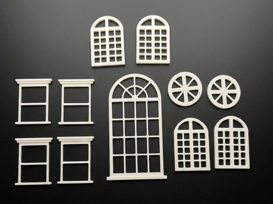 Small Windows and Doors Set for Miniature Houses