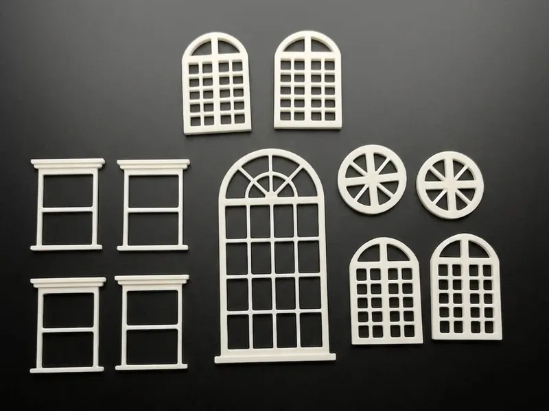 Small Windows and Doors Set for Miniature Houses