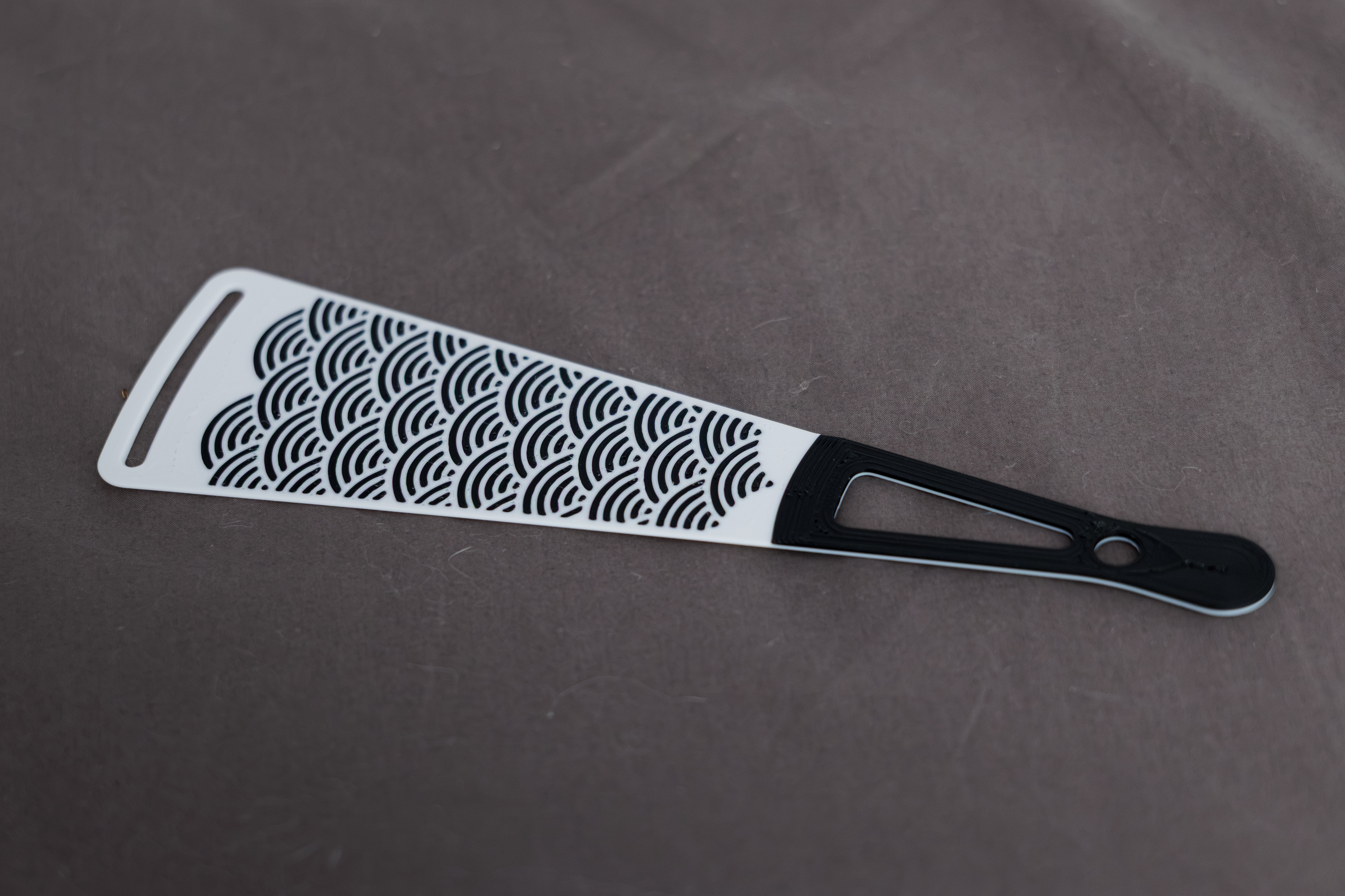 Folding Hand Fan with Japanese wave pattern - 1