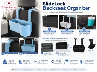 Backseat Organizer Customizable Drink Holder
