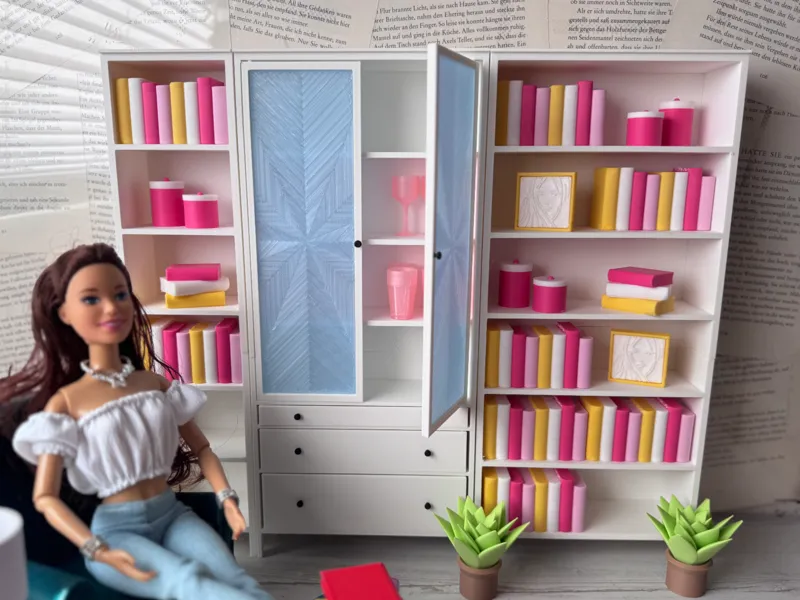Mini-Bücherschränke & Vitrine für dein Puppenhaus