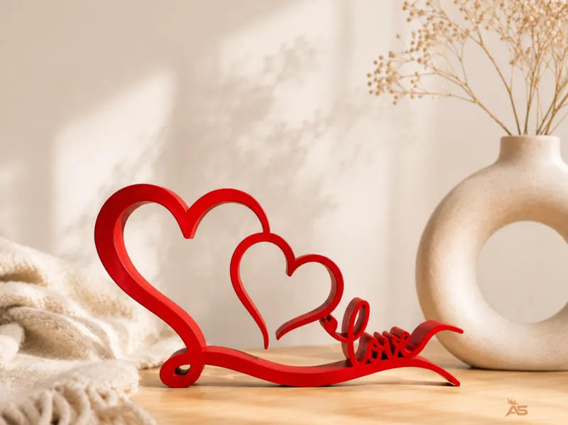 Endless Love – Double Heart Script Decor