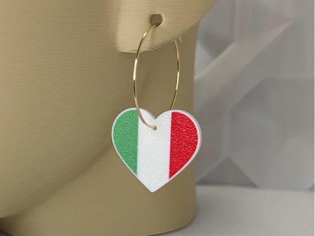 Italy Heart Flag Earring - World Championship