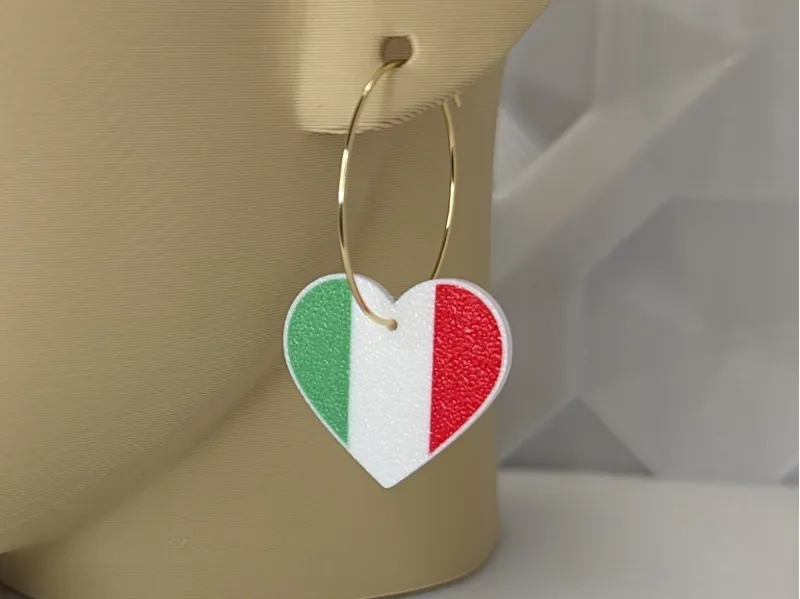 Italy Heart Flag Earring - World Championship