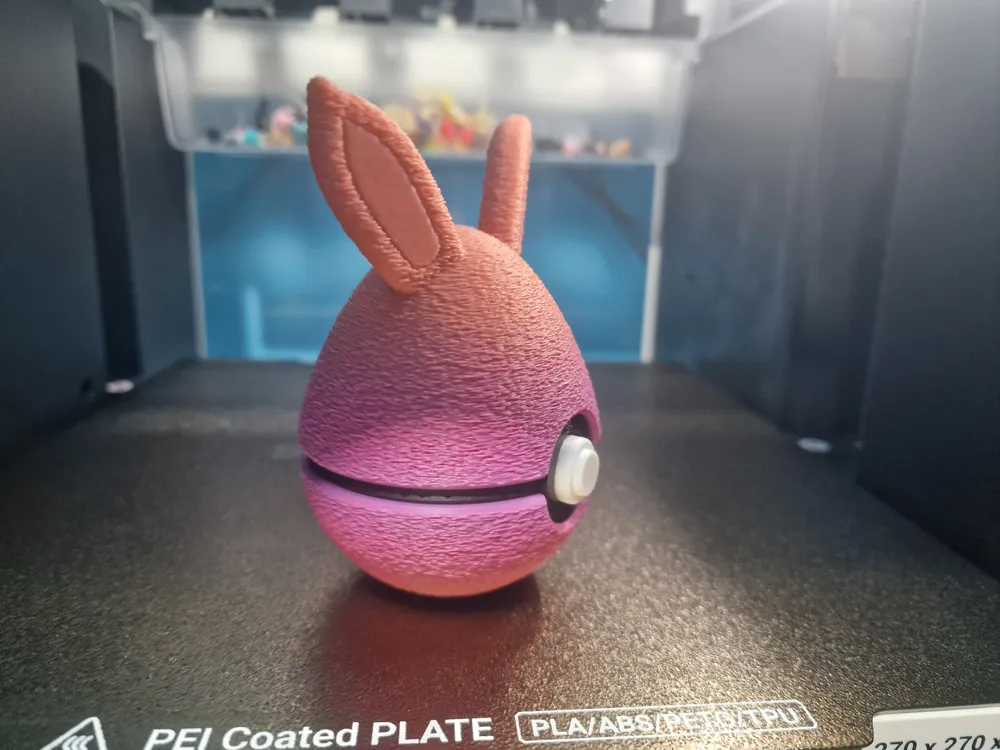 Pokeball Egg Bunny Ears - Free 3D Print Model - MakerWorld