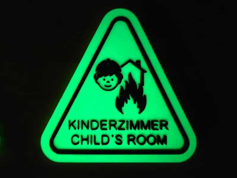 Kinderfinder für Feuerwehr / Notfallschild Glow